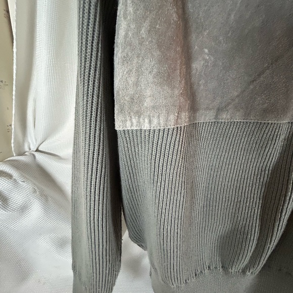 Sierra Ridge genuine leather suede gray sweater men’s - Picture 7 of 10